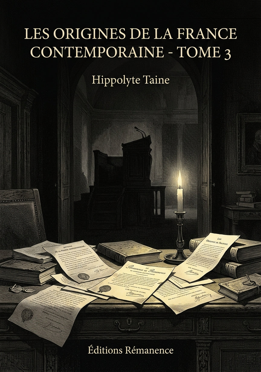 Livre Les Origines de la France contemporaine - Tome 3 par Hippolyte Taine - Couverture - Editions Remanence