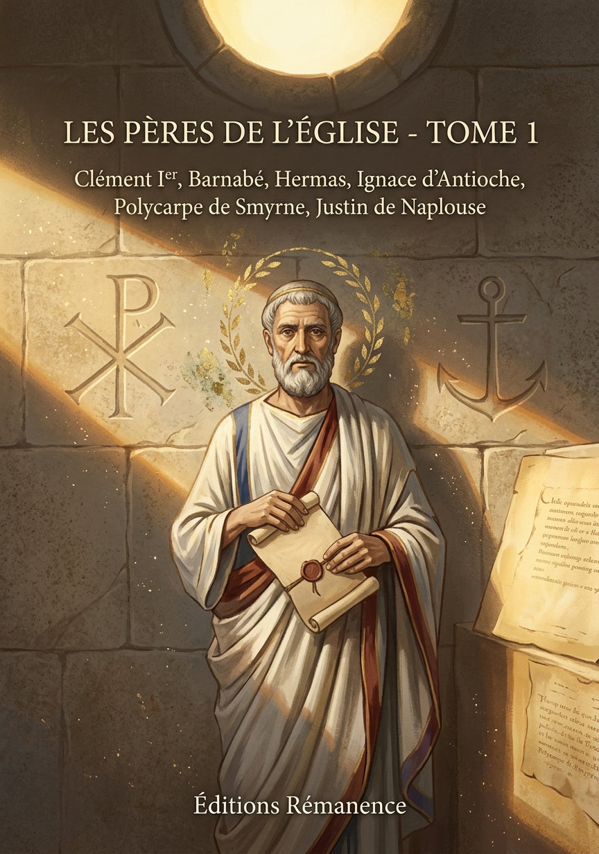 Livre Les Pères de l’Église - Tome 1 par Clément Ier, Barnabé, Hermas, Ignace d’Antioche, Polycarpe de Smyrne, Justin de Naplouse - Couverture - Editions Remanence
