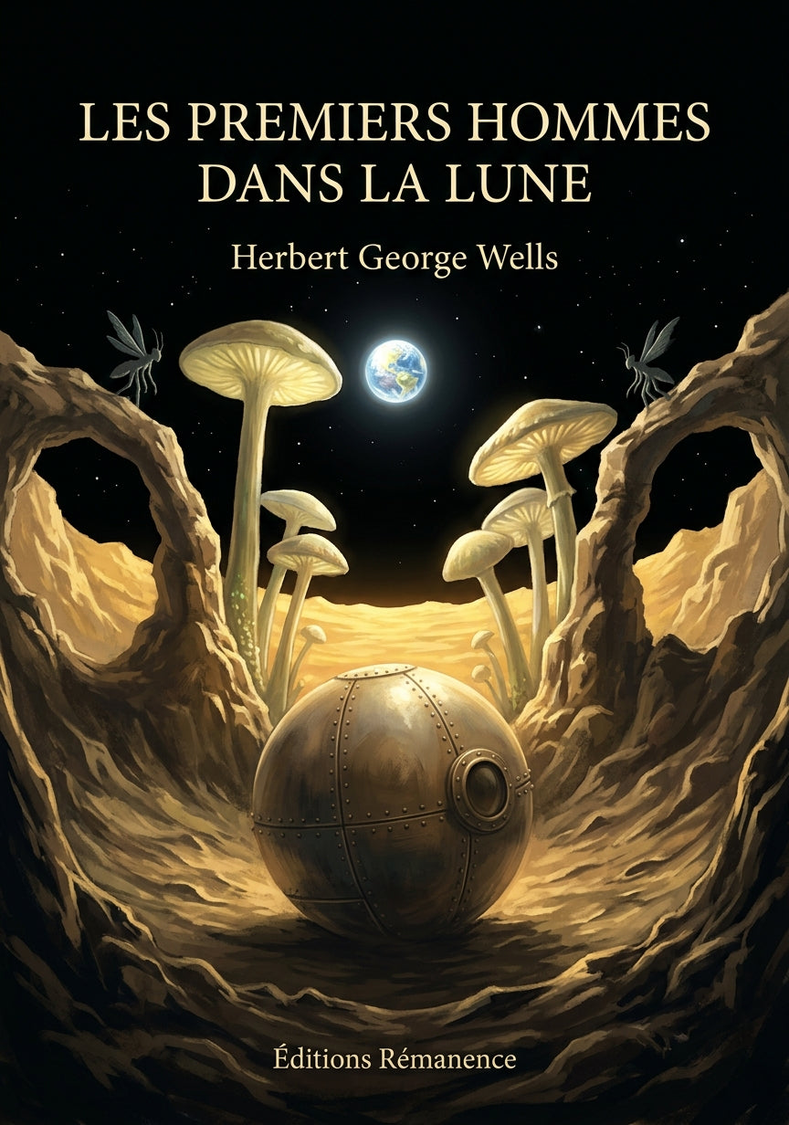 Livre Les Premiers Hommes dans la lune par Herbert George Wells - Couverture - Editions Remanence