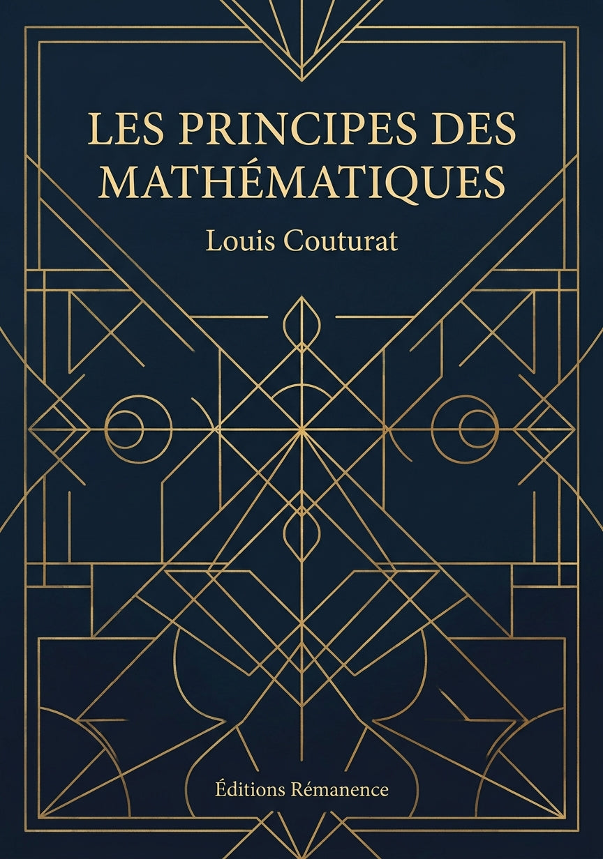Livre Les Principes des mathématiques par Louis Couturat - Couverture - Editions Remanence