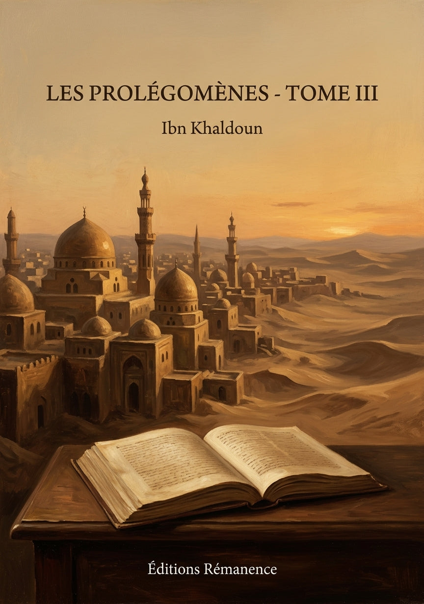 Livre Les Prolégomènes - Tome III par Ibn Khaldoun - Couverture - Editions Remanence