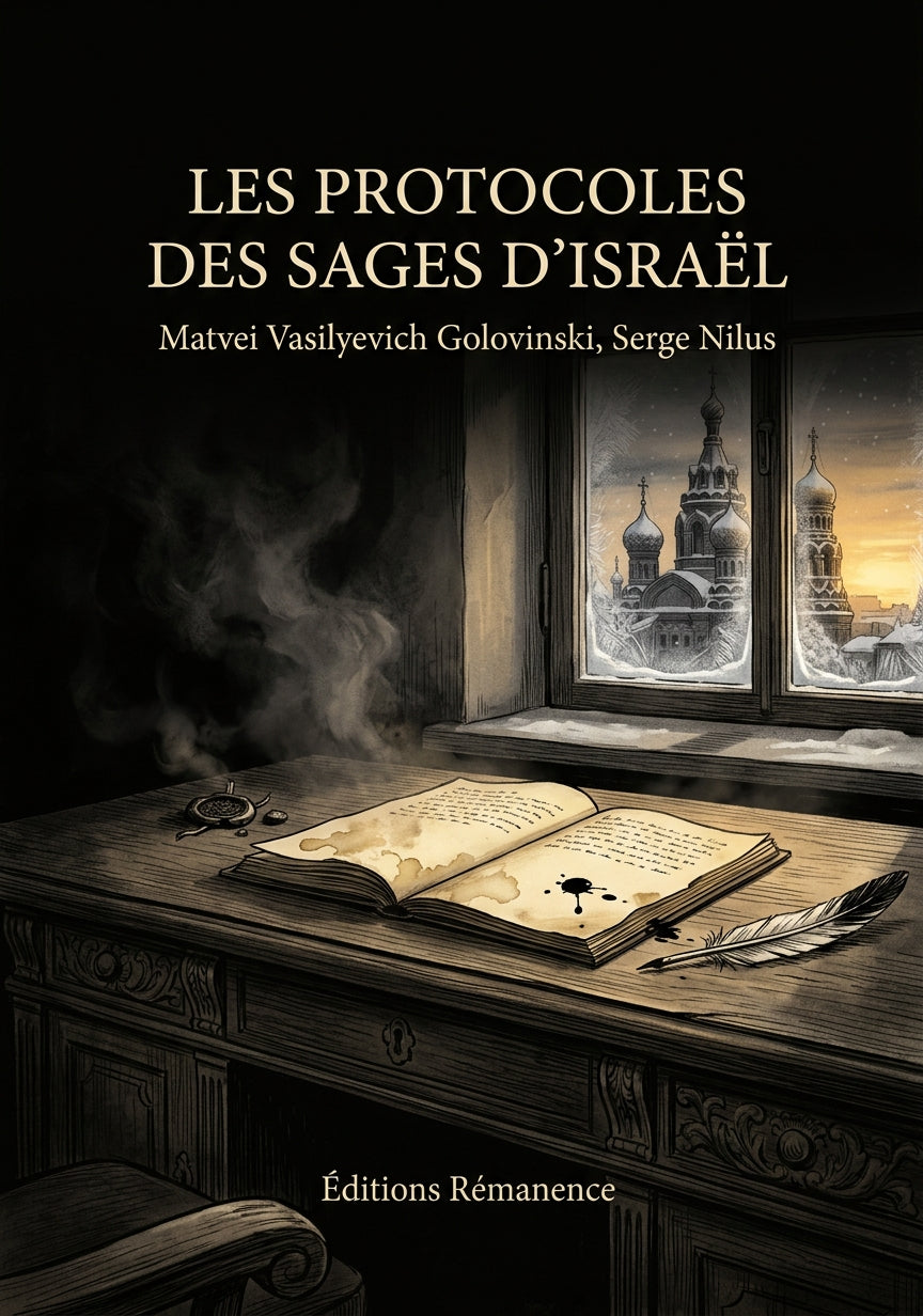Livre Les Protocoles des Sages d’Israël par Matvei Vasilyevich Golovinski, Serge Nilus - Couverture - Editions Remanence