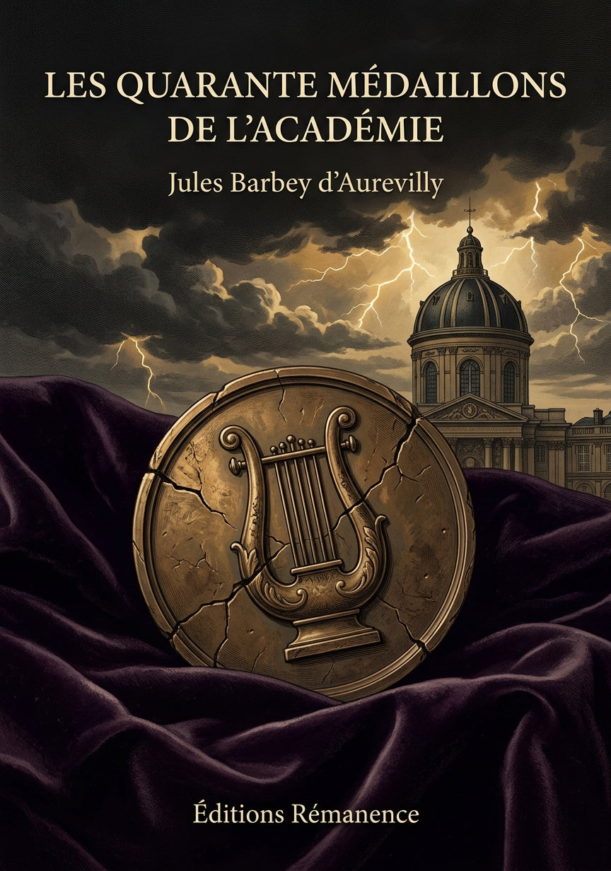 Livre Les Quarante Médaillons de l’Académie par Jules Barbey d’Aurevilly - Couverture - Editions Remanence