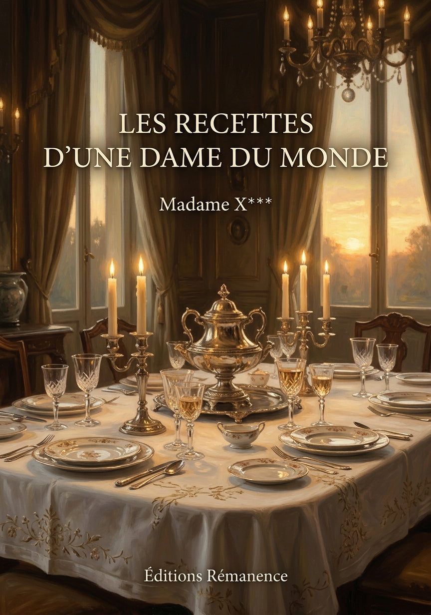 Livre Les recettes d’une Dame du Monde par Madame X*** - Couverture - Editions Remanence