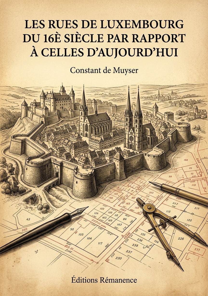 Livre Les Rues de Luxembourg du 16è siècle par rapport à celles d’aujourd’hui par Constant de Muyser - Couverture - Editions Remanence