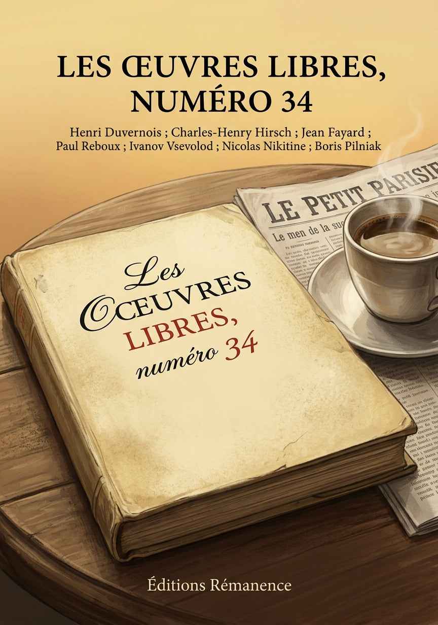 Livre Les Œuvres libres, numéro 34 par Henri Duvernois ; Charles-Henry Hirsch ; Jean Fayard ; Paul Reboux ; Ivanov Vsevolod ; Nicolas Nikitine ; Boris Pilniak - Couverture - Editions Remanence