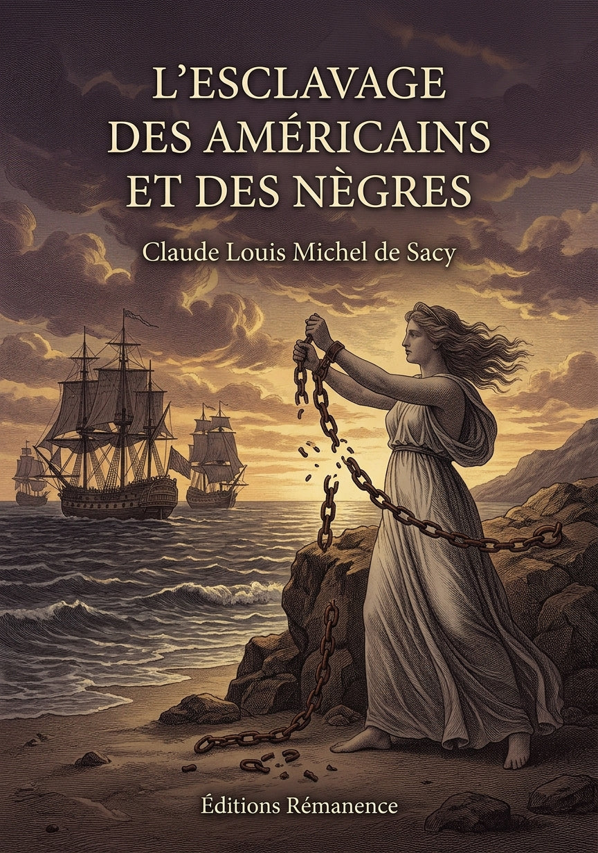 Livre L’Esclavage des Américains et des nègres par Claude Louis Michel de Sacy - Couverture - Editions Remanence