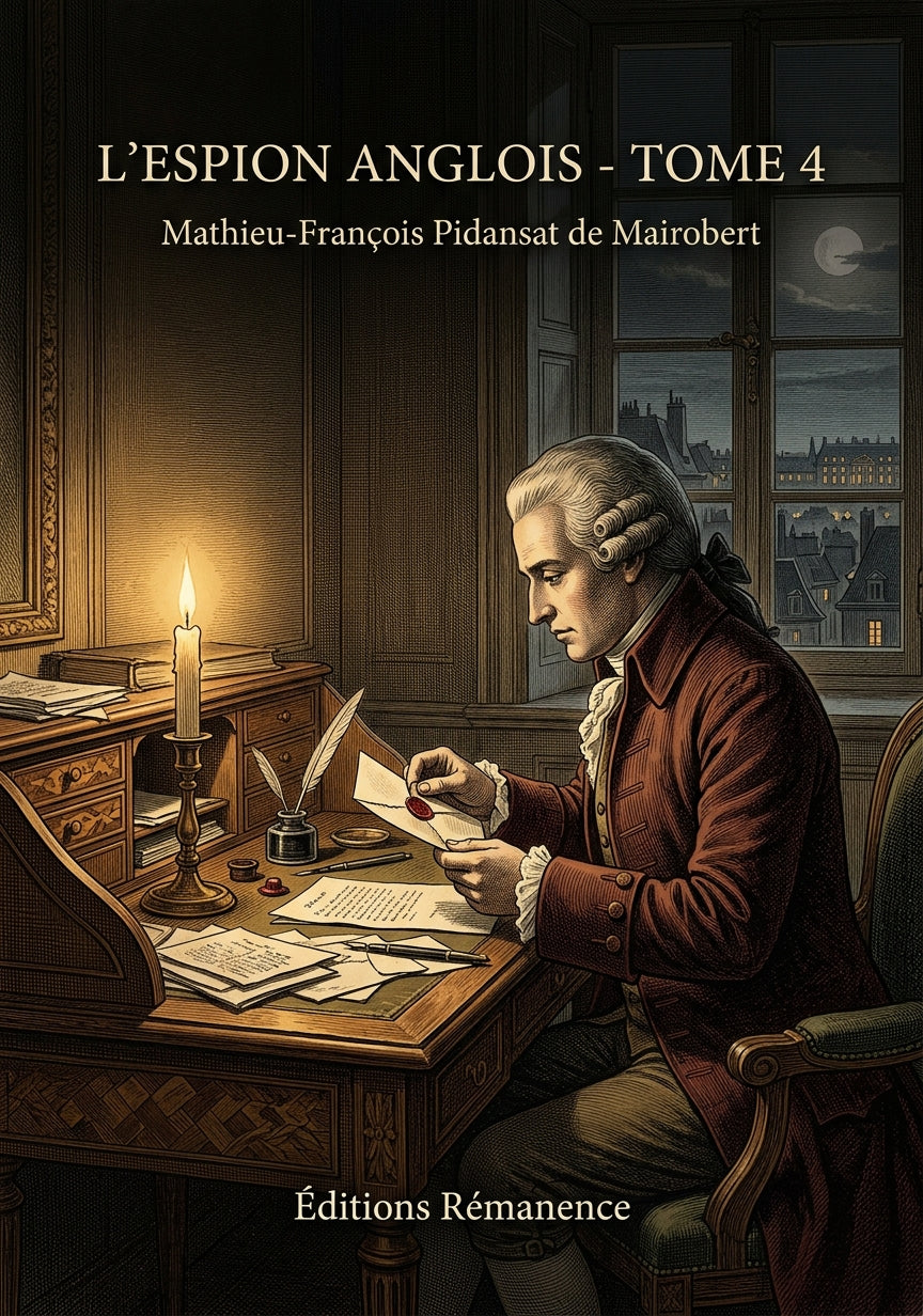 Livre L’Espion anglois - Tome 4 par Mathieu-François Pidansat de Mairobert - Couverture - Editions Remanence