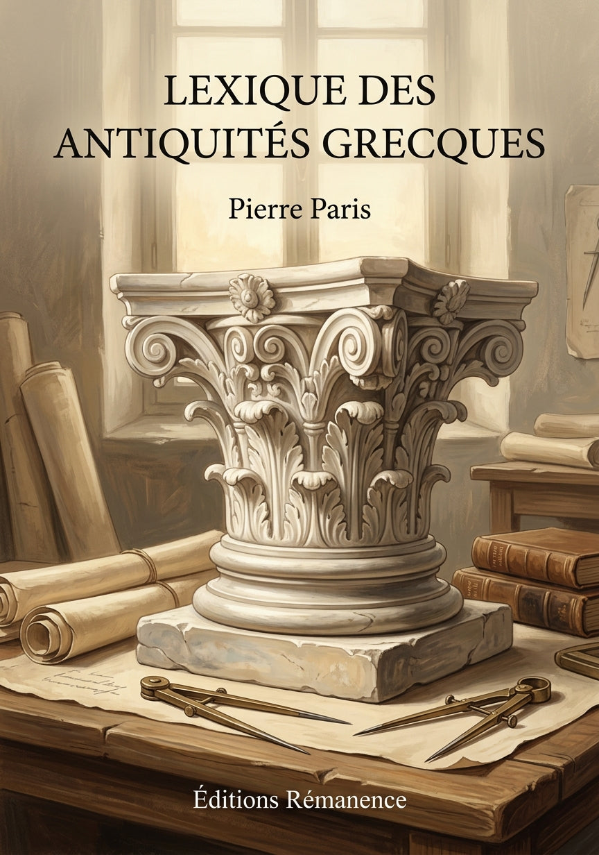 Livre Lexique des Antiquités Grecques par Pierre Paris - Couverture - Editions Remanence