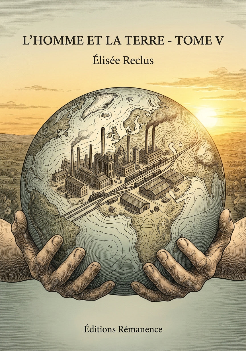 Livre L’Homme et la Terre - Tome V par Élisée Reclus - Couverture - Editions Remanence