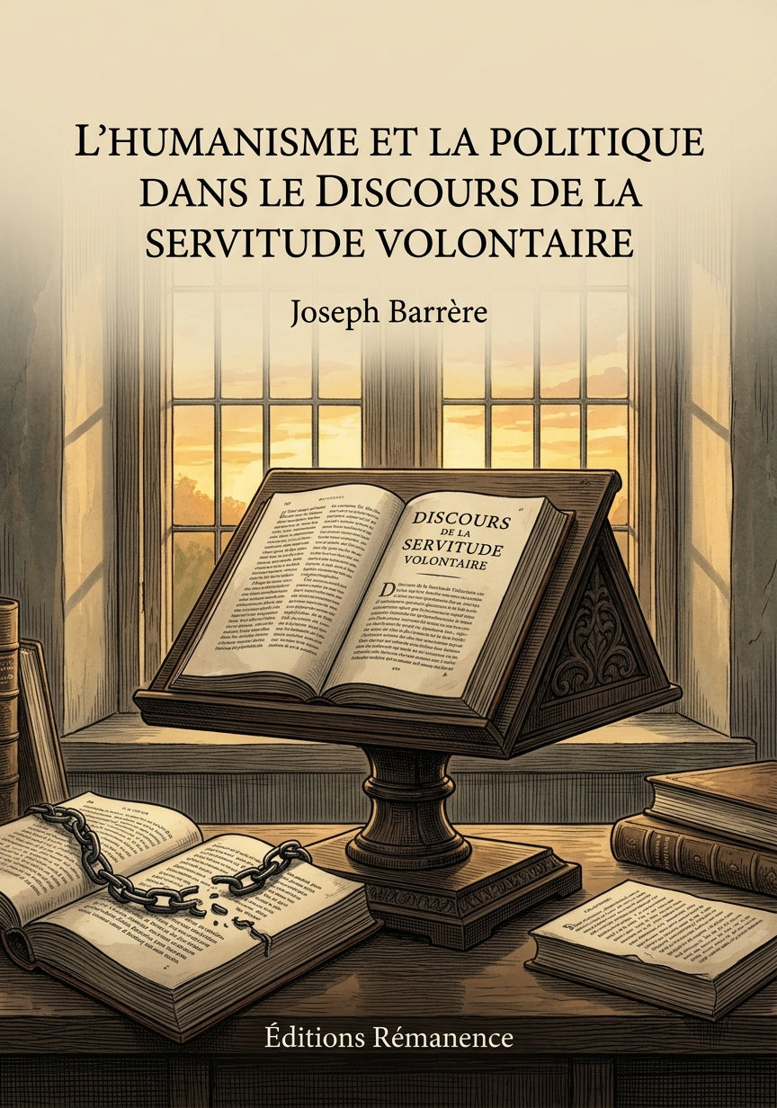 Livre L’Humanisme et la politique dans le Discours de la servitude volontaire par Joseph Barrère - Couverture - Editions Remanence