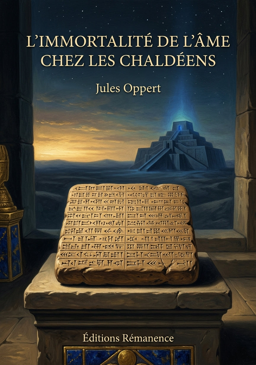 Livre L’Immortalité de l’âme chez les Chaldéens par Jules Oppert - Couverture - Editions Remanence