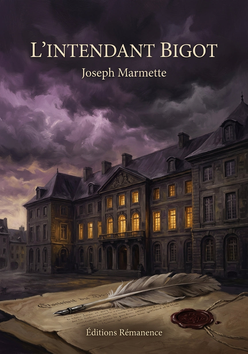 Livre L’intendant Bigot par Joseph Marmette - Couverture - Editions Remanence