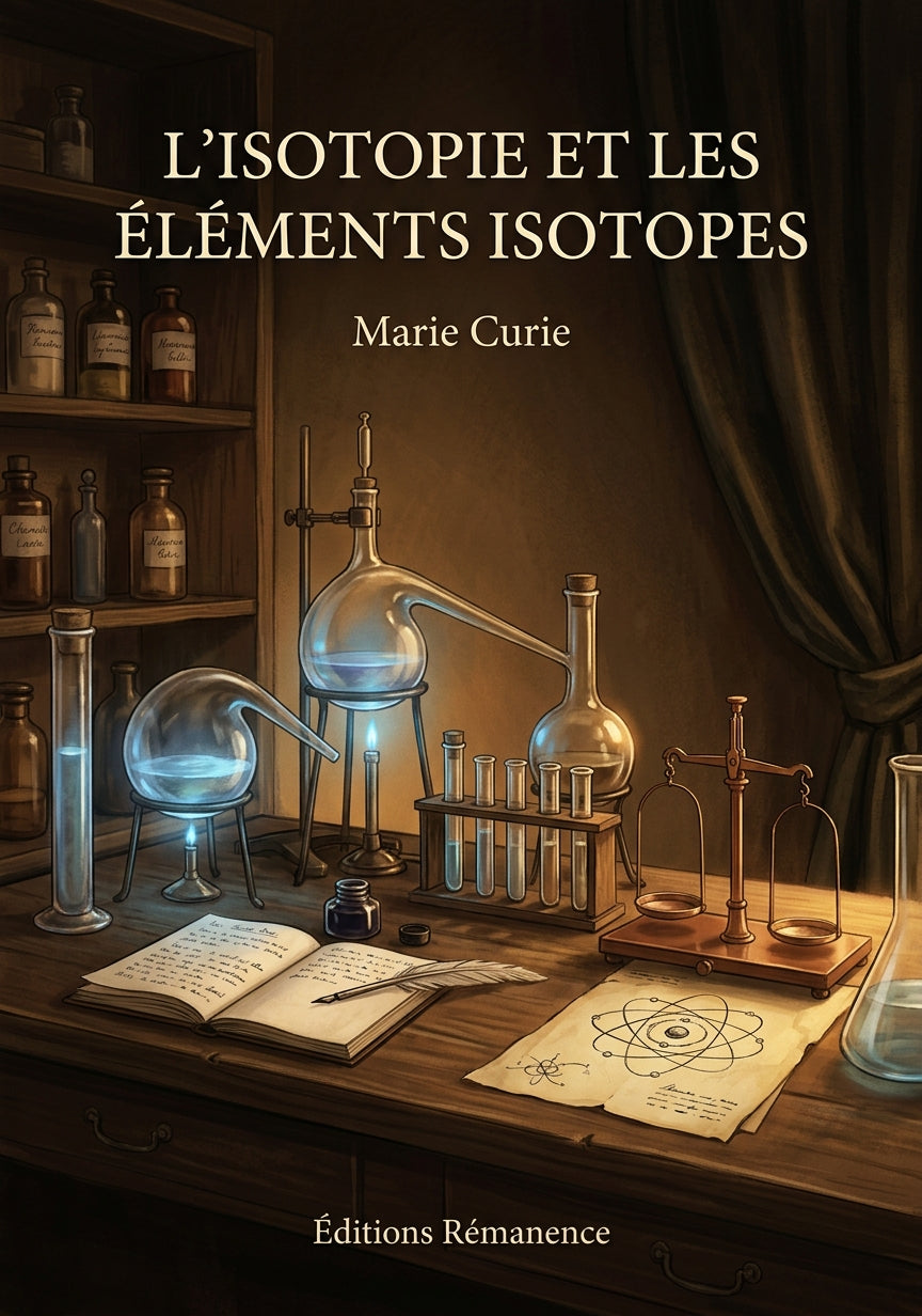 Livre L’isotopie et les éléments isotopes par Marie Curie - Couverture - Editions Remanence