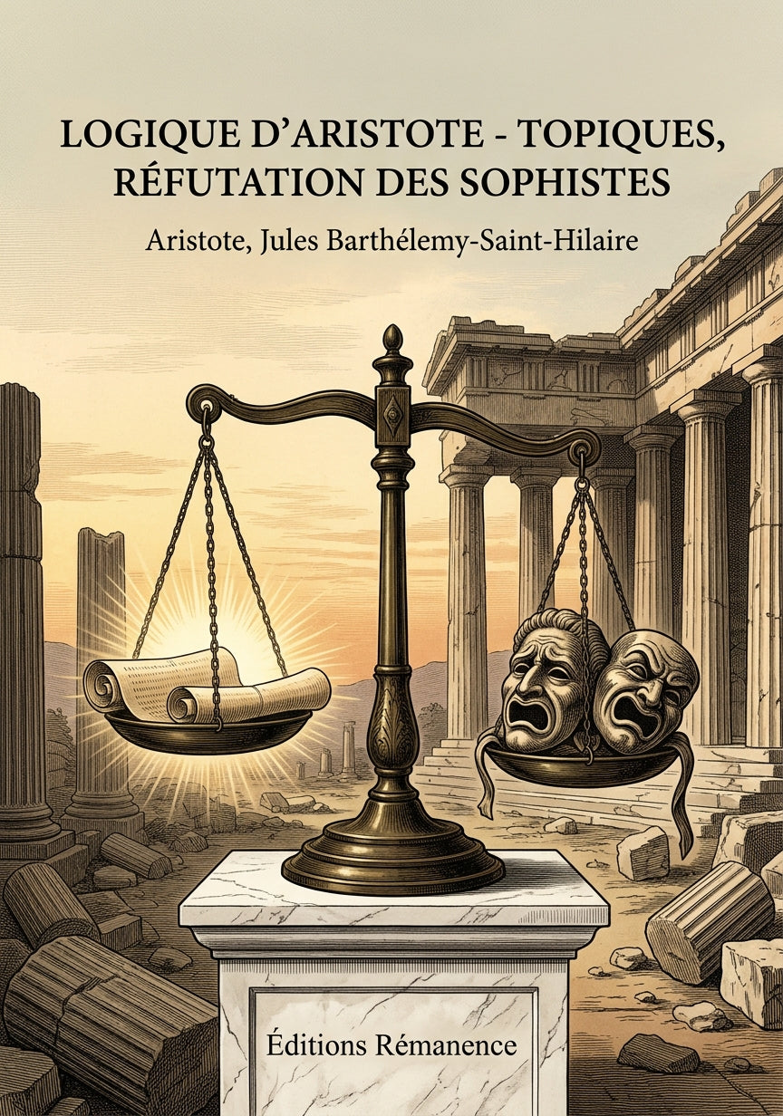 Livre Logique d’Aristote - Topiques, Réfutation des sophistes par Aristote, Jules Barthélemy-Saint-Hilaire - Couverture - Editions Remanence