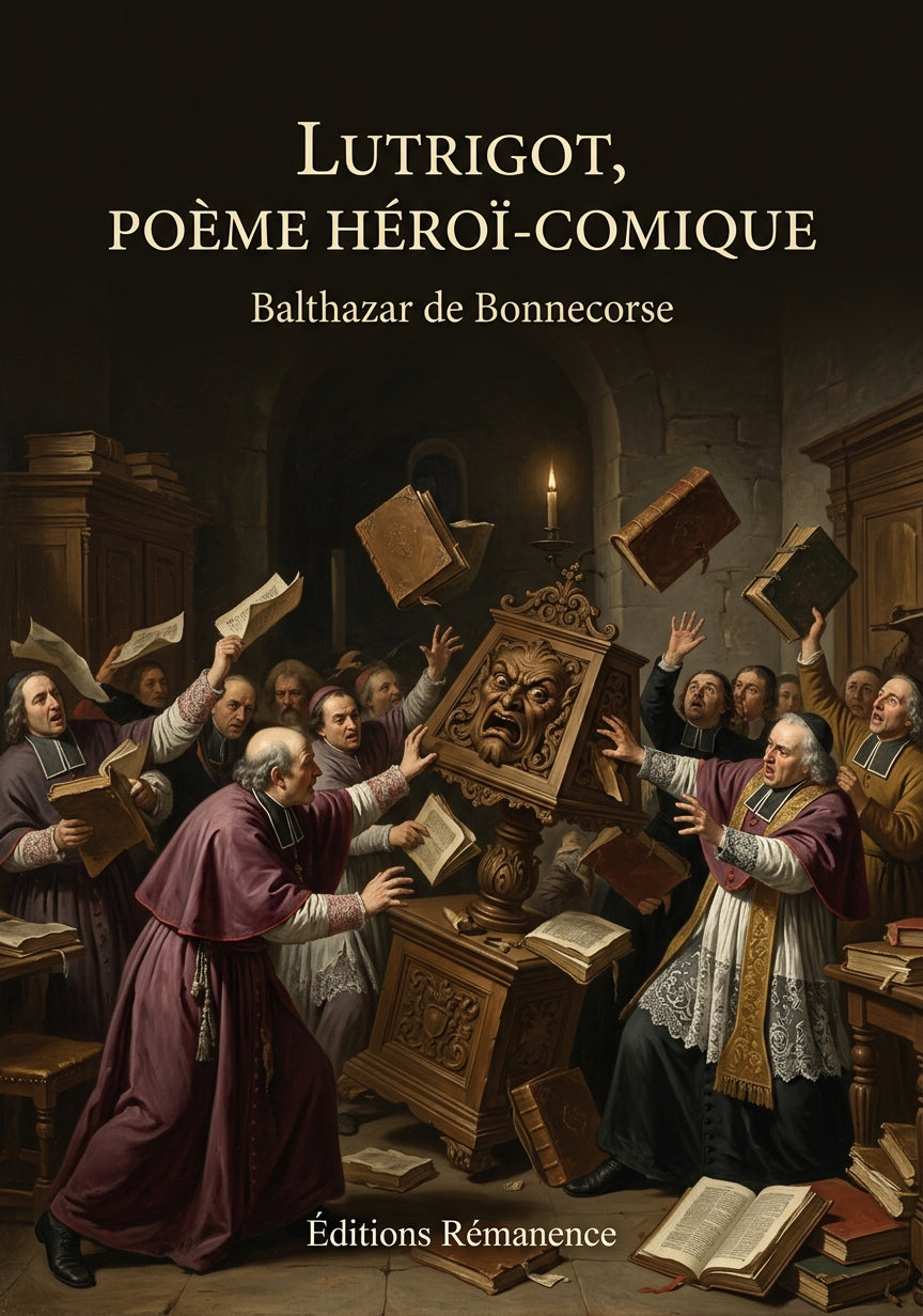 Livre Lutrigot, poème héroï-comique par Balthazar de Bonnecorse - Couverture - Editions Remanence