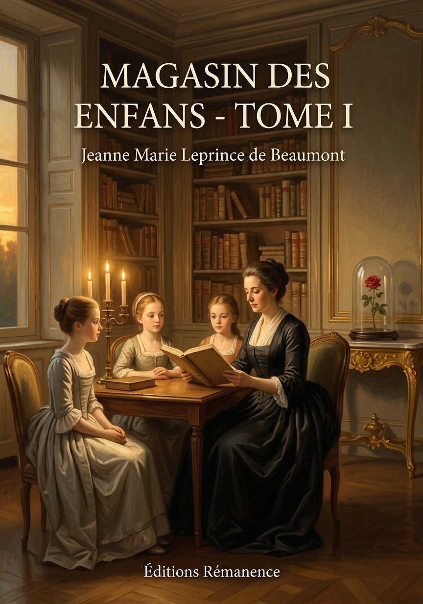 Livre Magasin des enfans - Tome I par Jeanne Marie Leprince de Beaumont - Couverture - Editions Remanence