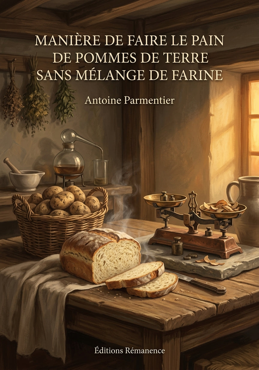 Livre Manière de faire le pain de pommes de terre sans mélange de farine par Antoine Parmentier - Couverture - Editions Remanence