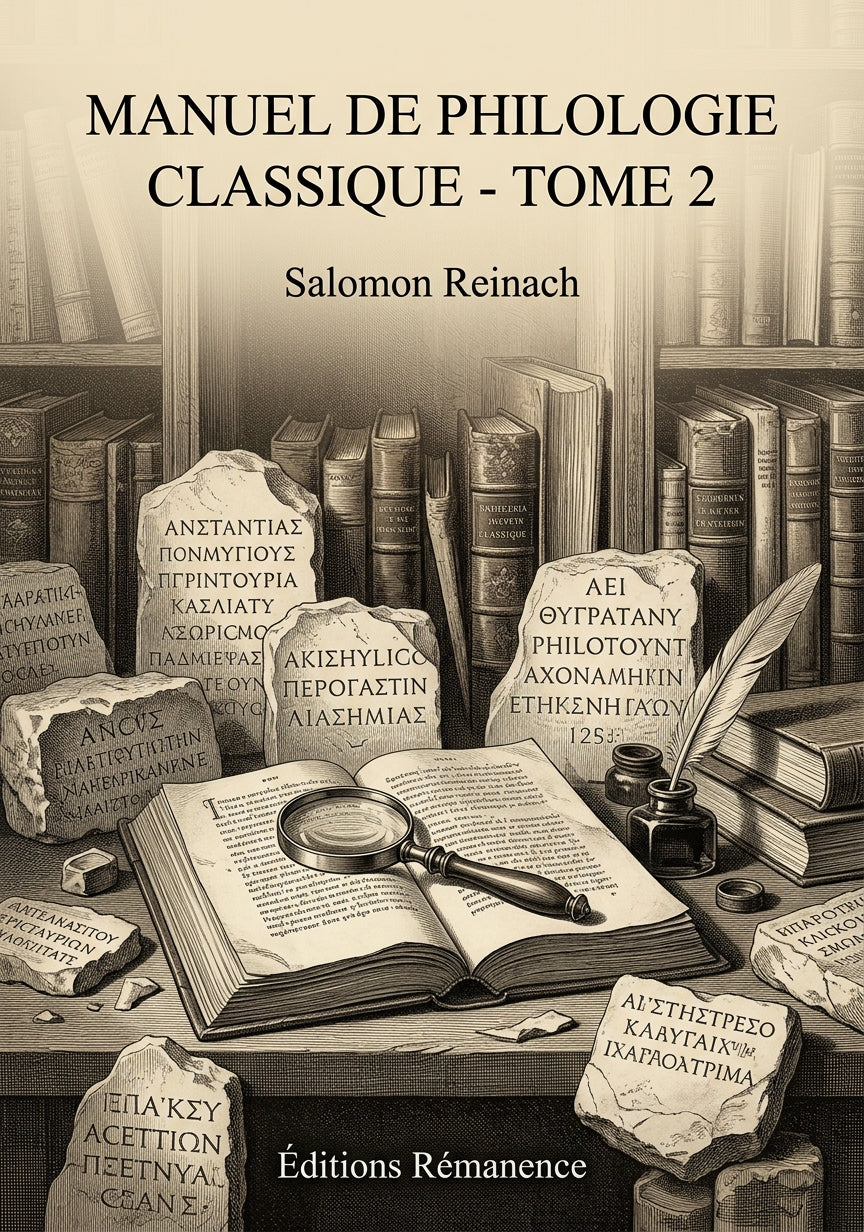 Livre Manuel de philologie classique - Tome 2 par Salomon Reinach - Couverture - Editions Remanence