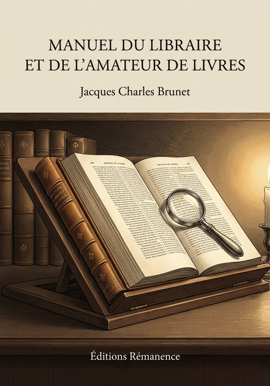 Livre Manuel du libraire et de l'amateur de livres par Jacques Charles Brunet - Couverture - Editions Remanence