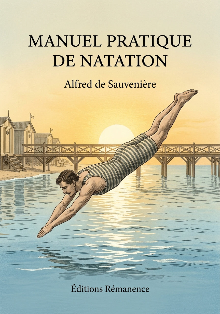 Livre Manuel pratique de natation par Alfred de Sauvenière - Couverture - Editions Remanence