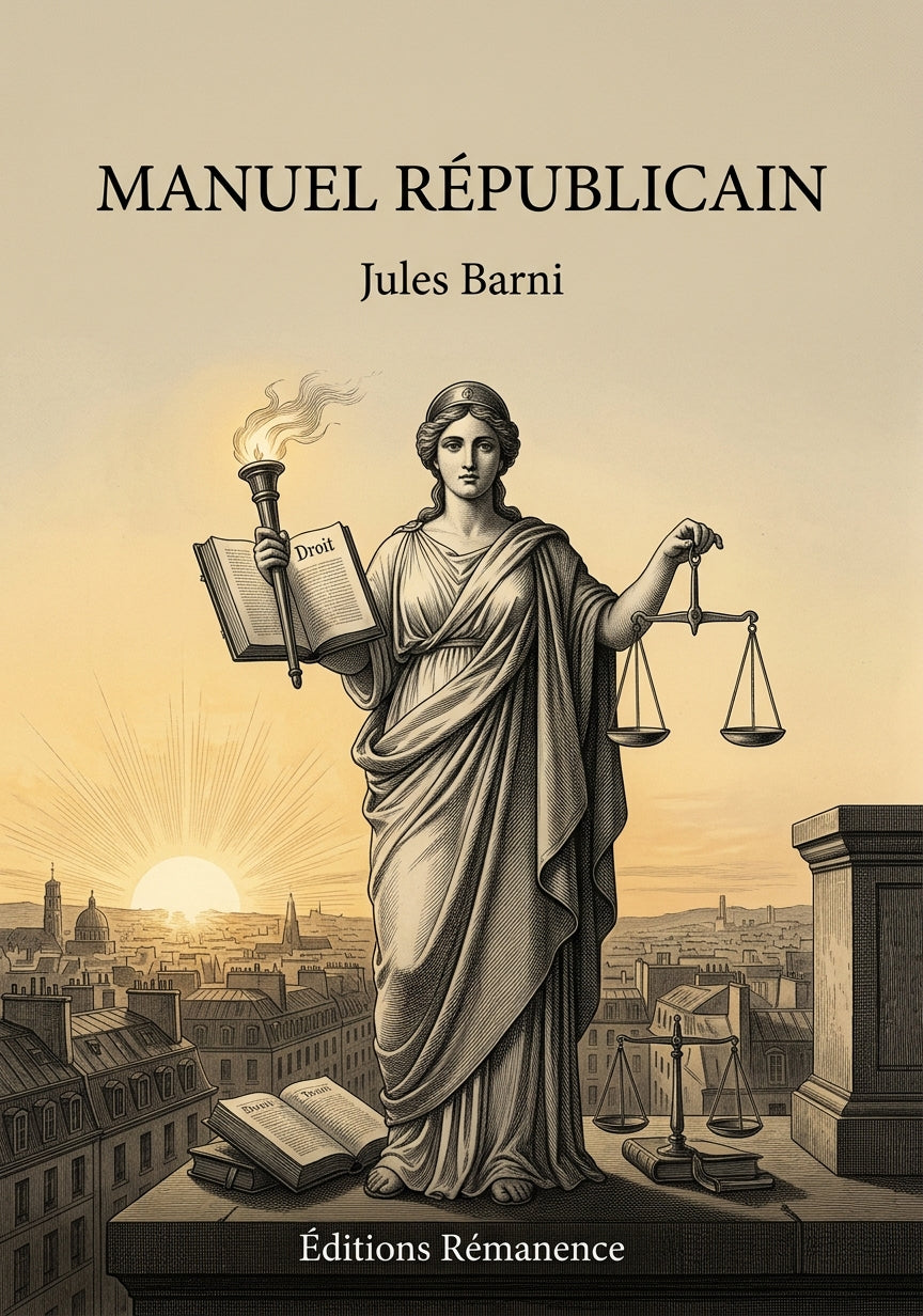 Livre Manuel républicain par Jules Barni - Couverture - Editions Remanence