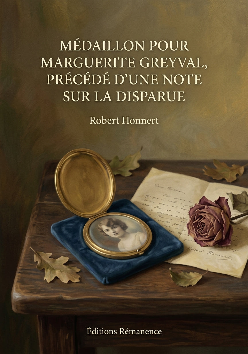 Livre Médaillon pour Marguerite Greyval, précédé d’une note sur la disparue par Robert Honnert - Couverture - Editions Remanence
