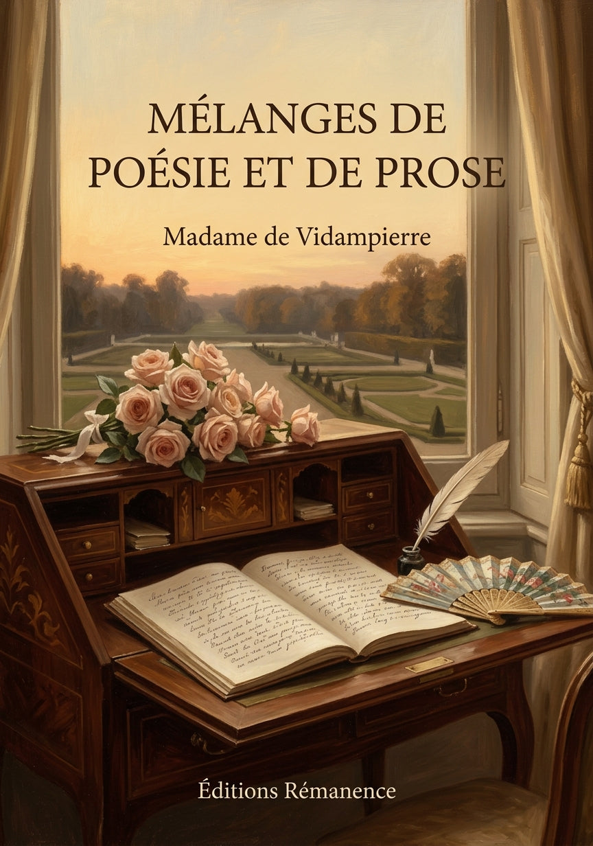 Livre Mélanges de poésie et de prose par Madame de Vidampierre - Couverture - Editions Remanence