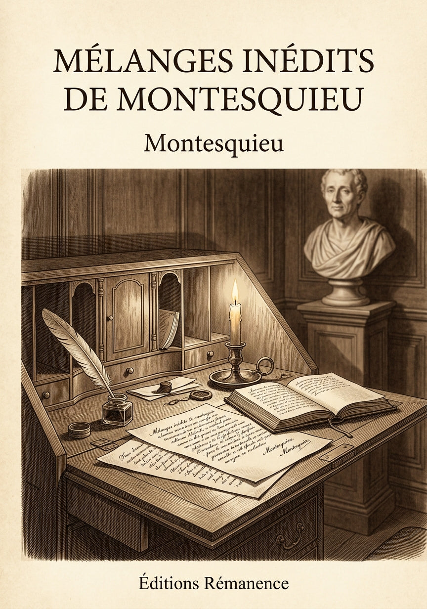 Livre Mélanges inédits de Montesquieu par Montesquieu - Couverture - Editions Remanence