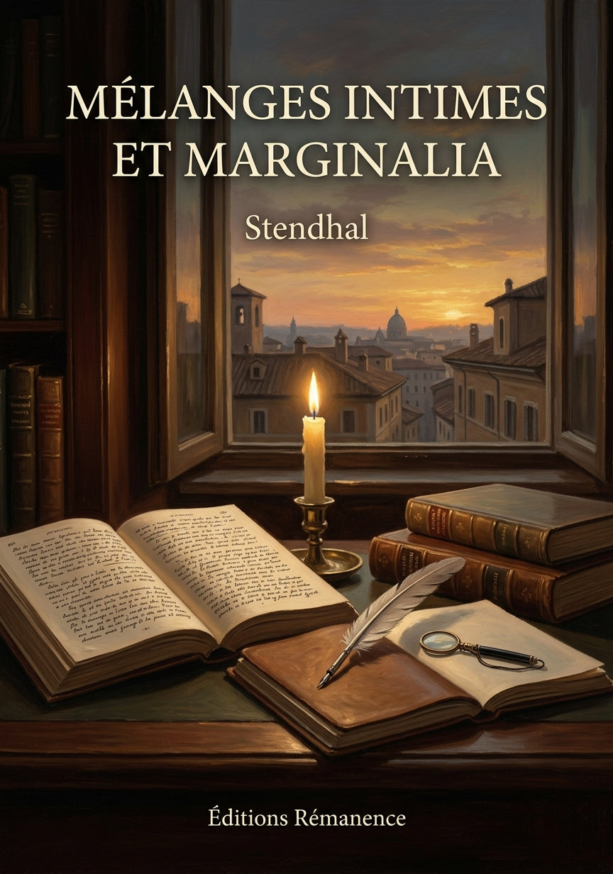 Livre Mélanges intimes et Marginalia par Stendhal - Couverture - Editions Remanence