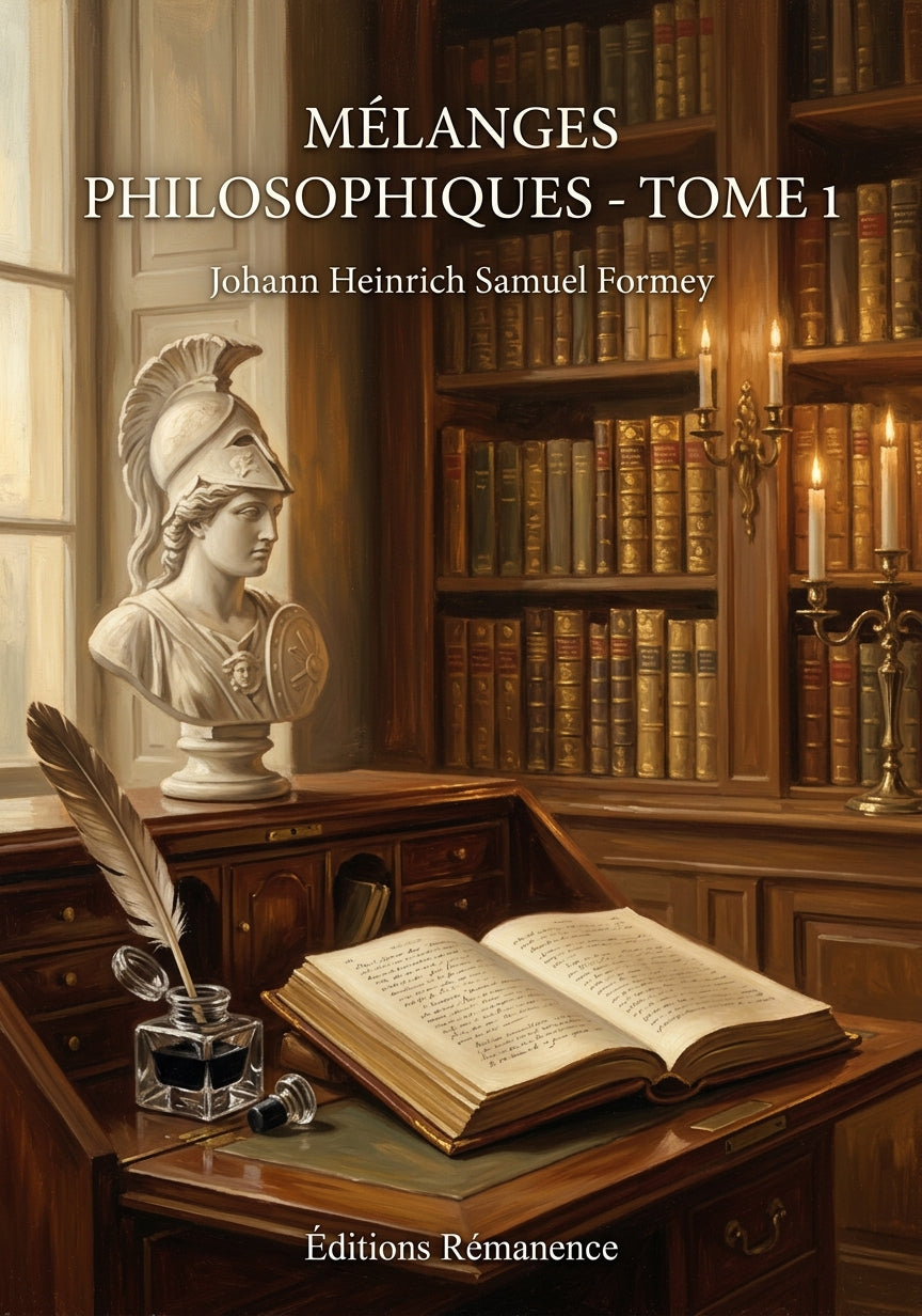 Livre Mélanges philosophiques - Tome 1 par Johann Heinrich Samuel Formey - Couverture - Editions Remanence