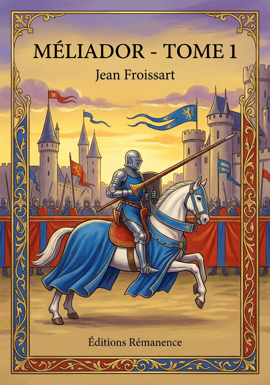 Livre Méliador - Tome 1 par Jean Froissart - Couverture - Editions Remanence