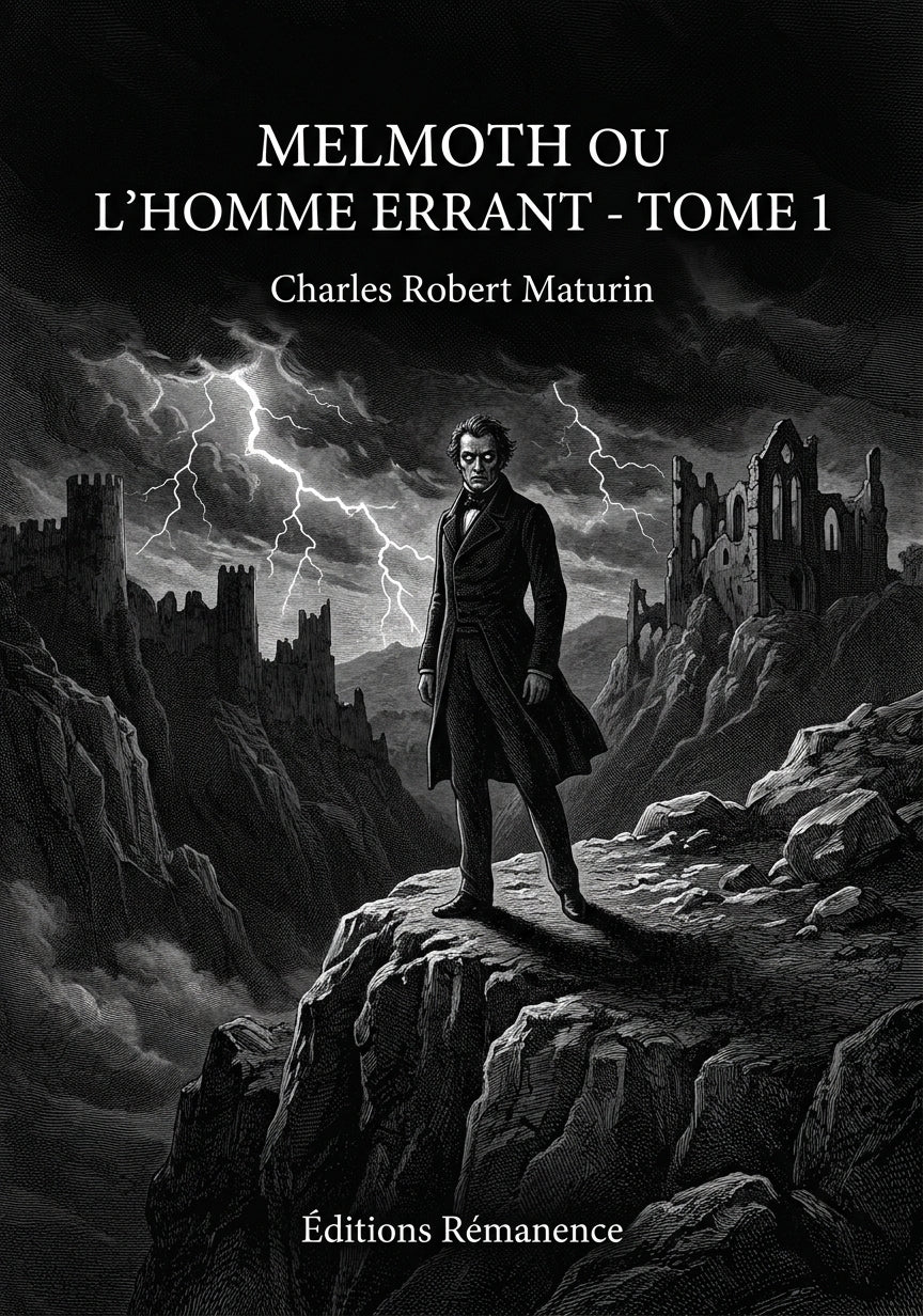 Livre Melmoth ou l’Homme errant - Tome 1 par Charles Robert Maturin - Couverture - Editions Remanence