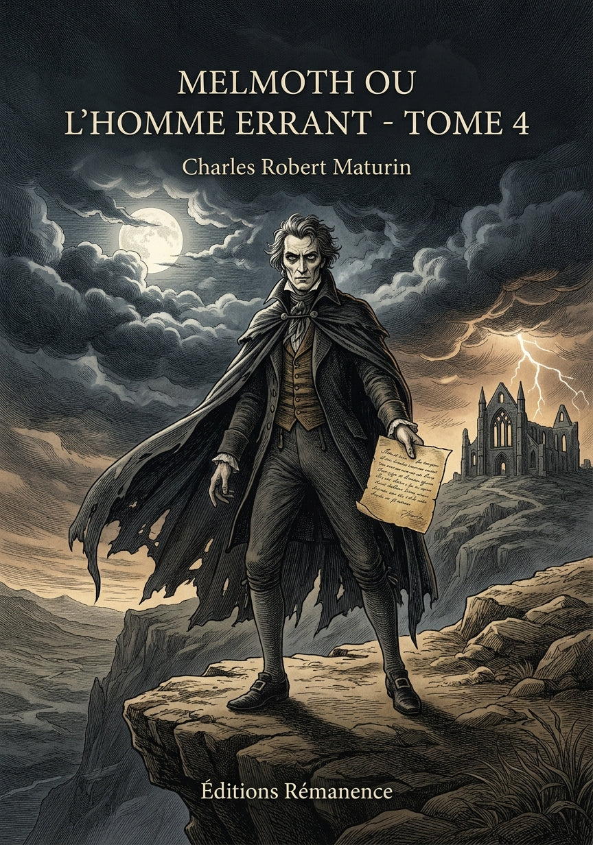 Livre Melmoth ou l’Homme errant - Tome 4 par Charles Robert Maturin - Couverture - Editions Remanence