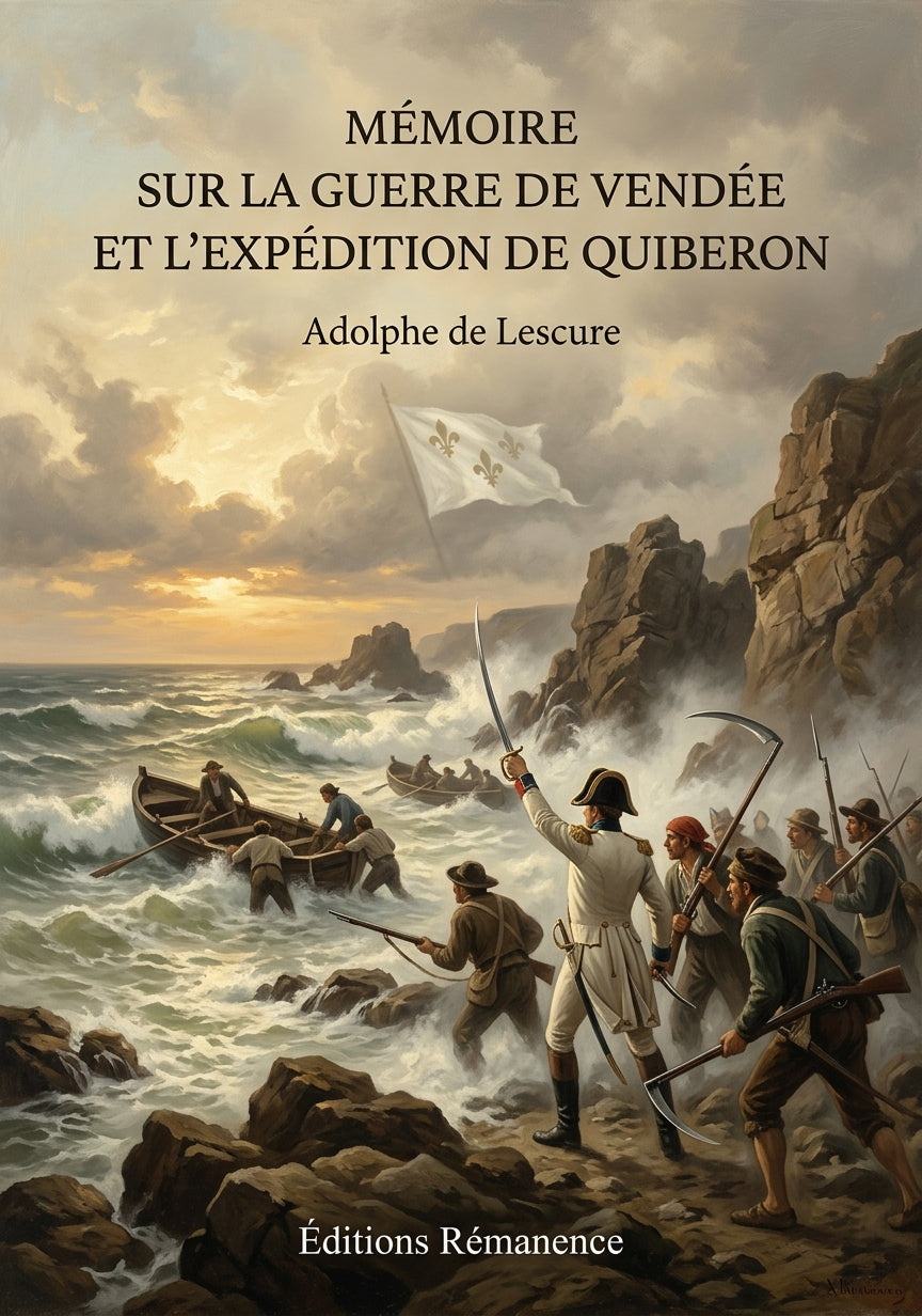 Livre Mémoire sur la guerre de Vendée et l’expédition de Quiberon par Adolphe de Lescure - Couverture - Editions Remanence