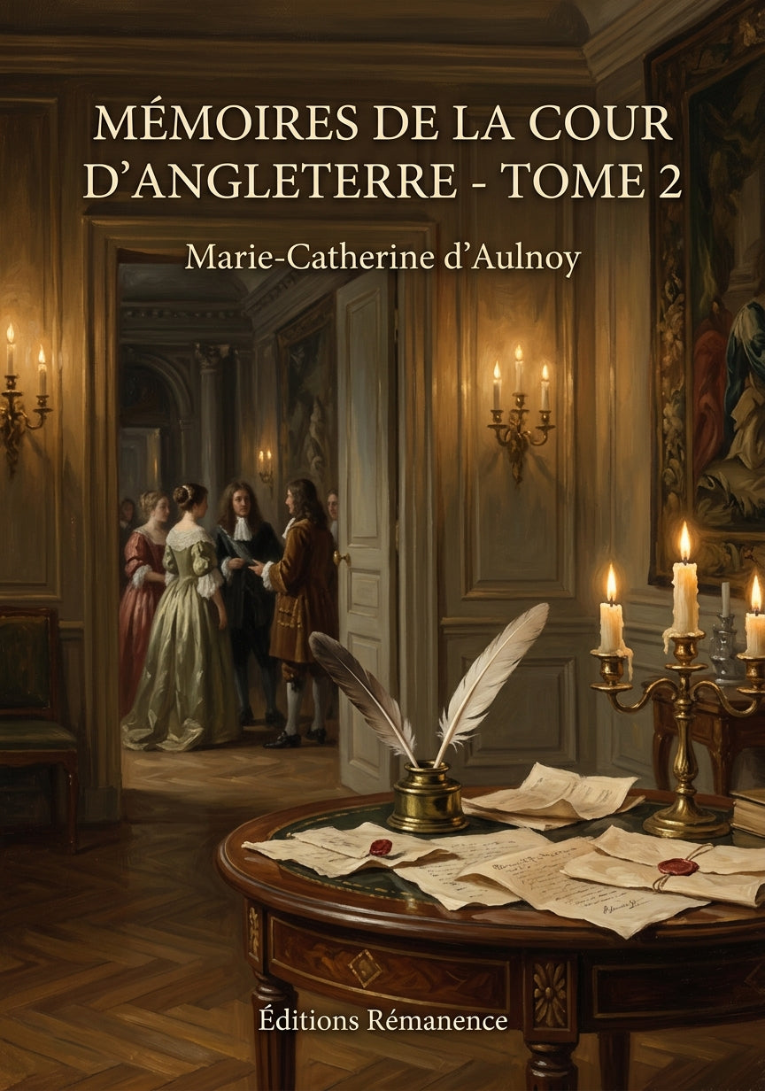 Livre Mémoires de la cour d’Angleterre - Tome 2 par Marie-Catherine d’Aulnoy - Couverture - Editions Remanence