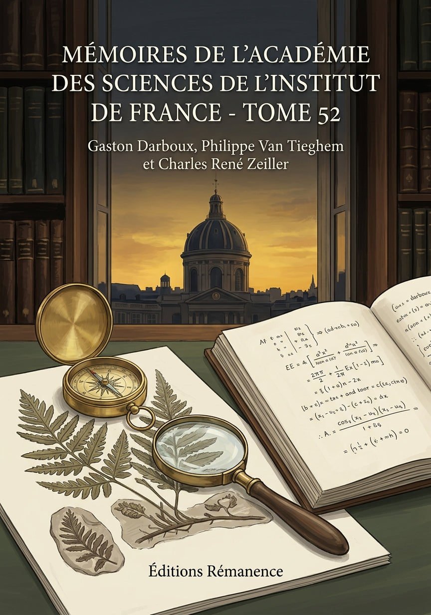 Livre Mémoires de l’Académie des sciences de l’Institut de France - Tome 52 par Gaston Darboux, Philippe Van Tieghem et Charles René Zeiller - Couverture - Editions Remanence
