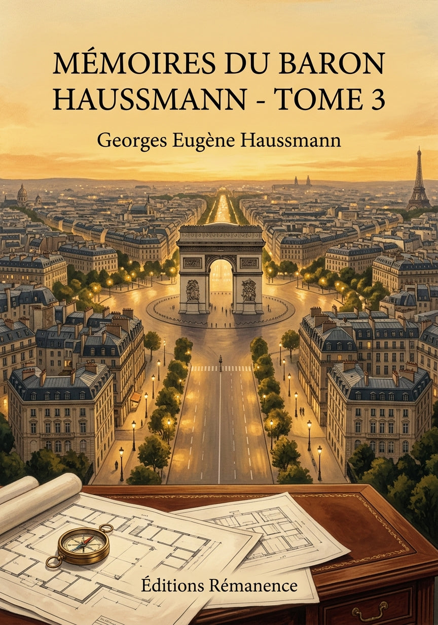 Livre Mémoires du baron Haussmann - Tome 3 par Georges Eugène Haussmann - Couverture - Editions Remanence