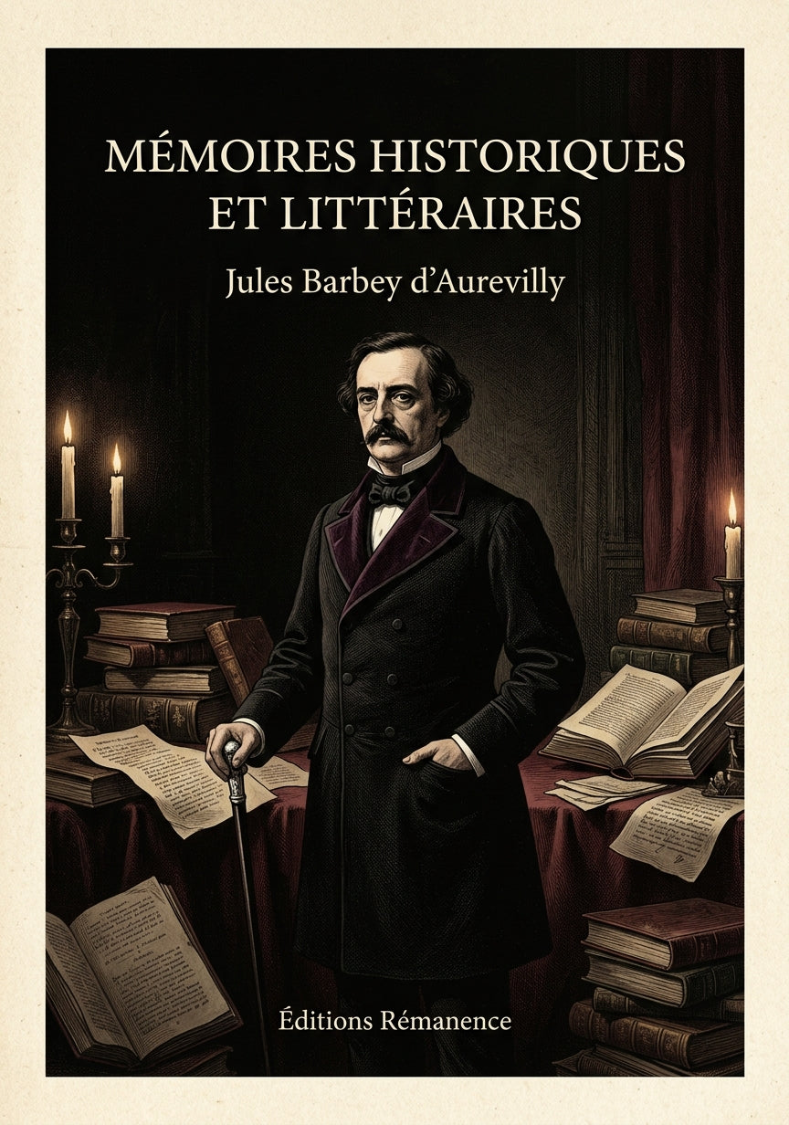 Livre Mémoires historiques et littéraires par Jules Barbey d’Aurevilly - Couverture - Editions Remanence