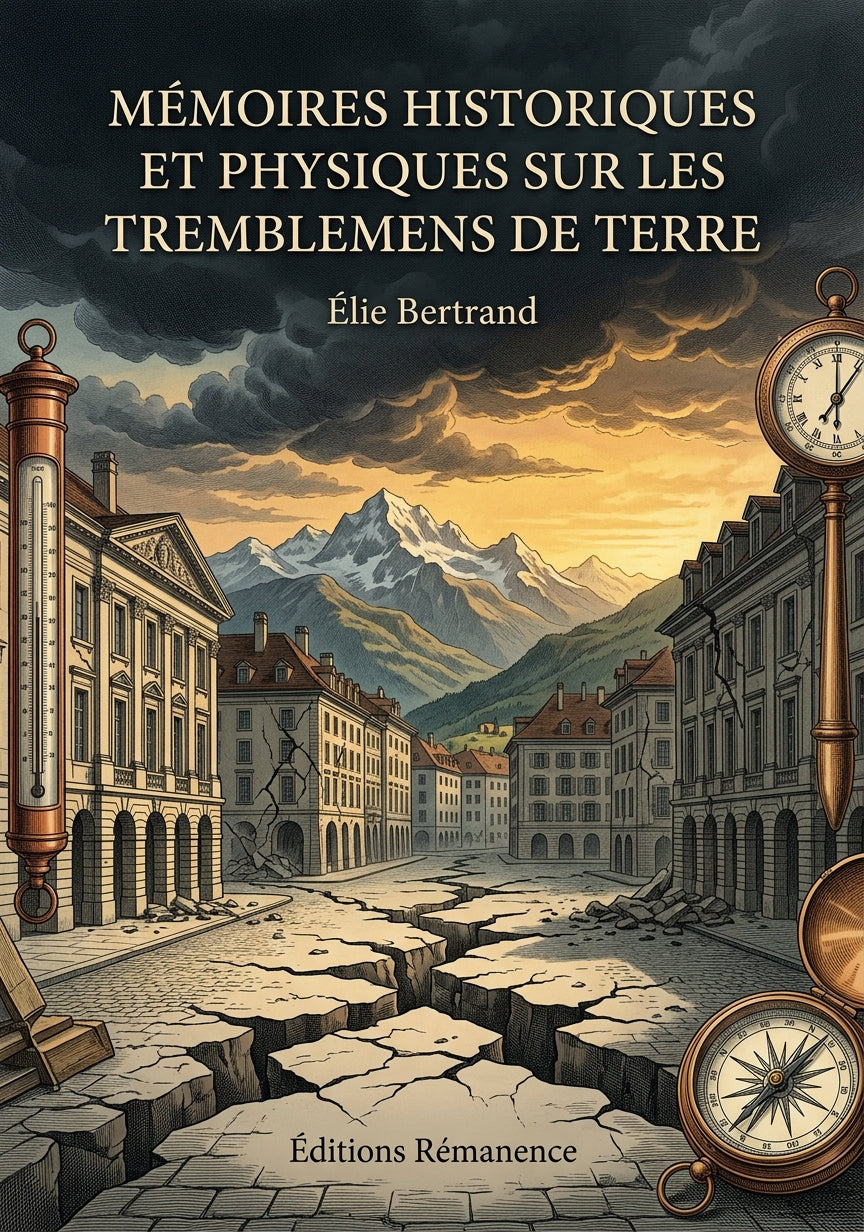 Livre Mémoires historiques et physiques sur les tremblemens de terre par Élie Bertrand - Couverture - Editions Remanence