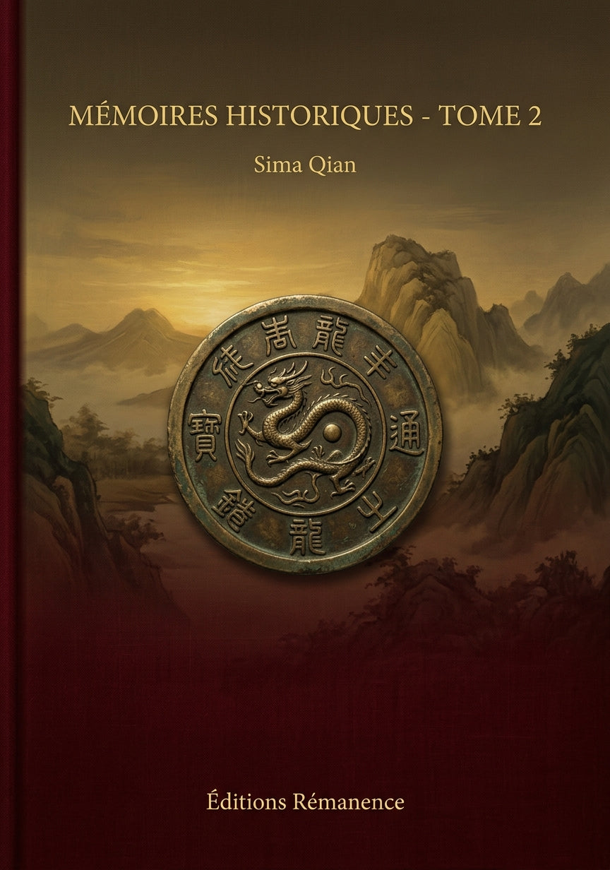 Livre Mémoires historiques - Tome 2 par Sima Qian - Couverture - Editions Remanence