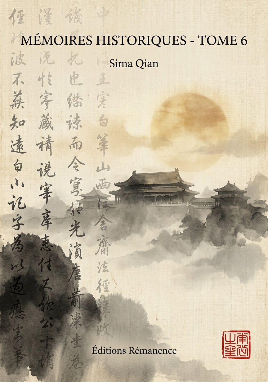 Livre Mémoires historiques - Tome 6 par Sima Qian - Couverture - Editions Remanence