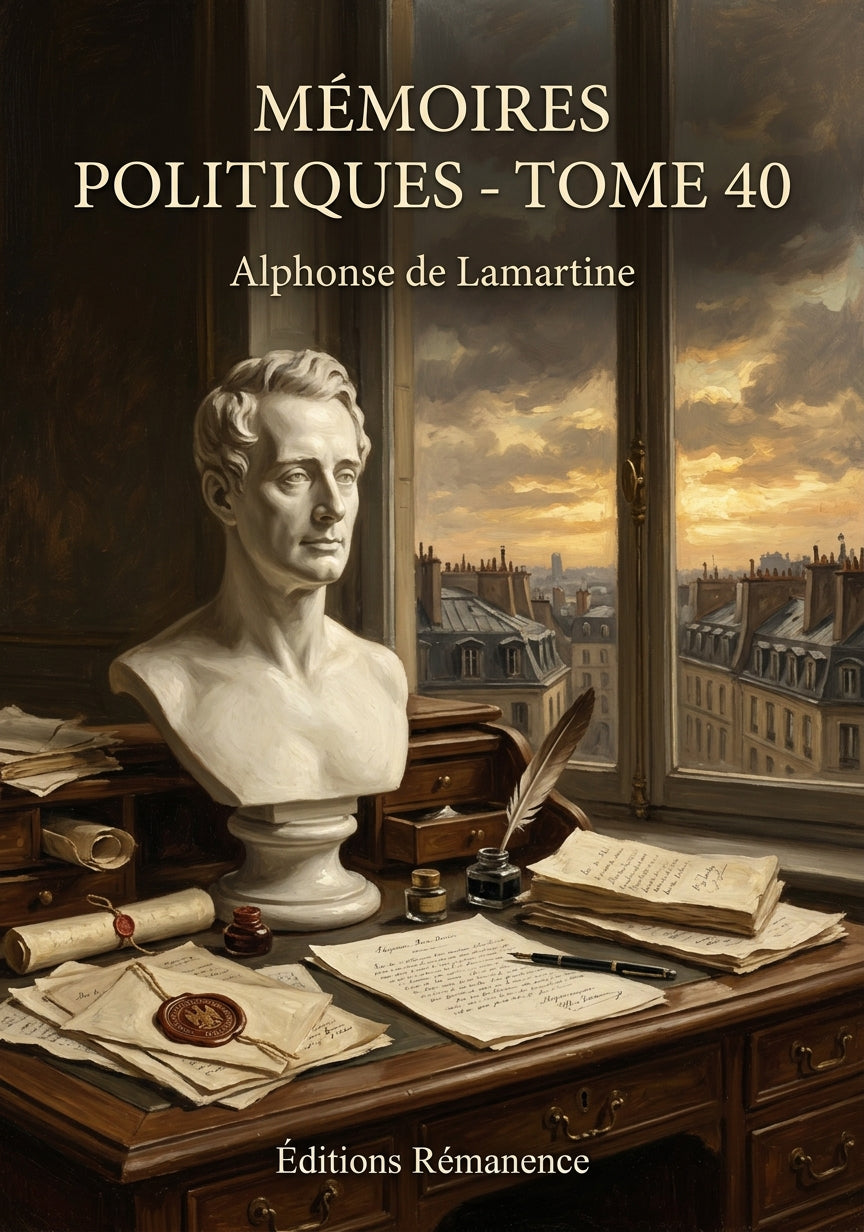 Livre Mémoires politiques - Tome 40 par Alphonse de Lamartine - Couverture - Editions Remanence