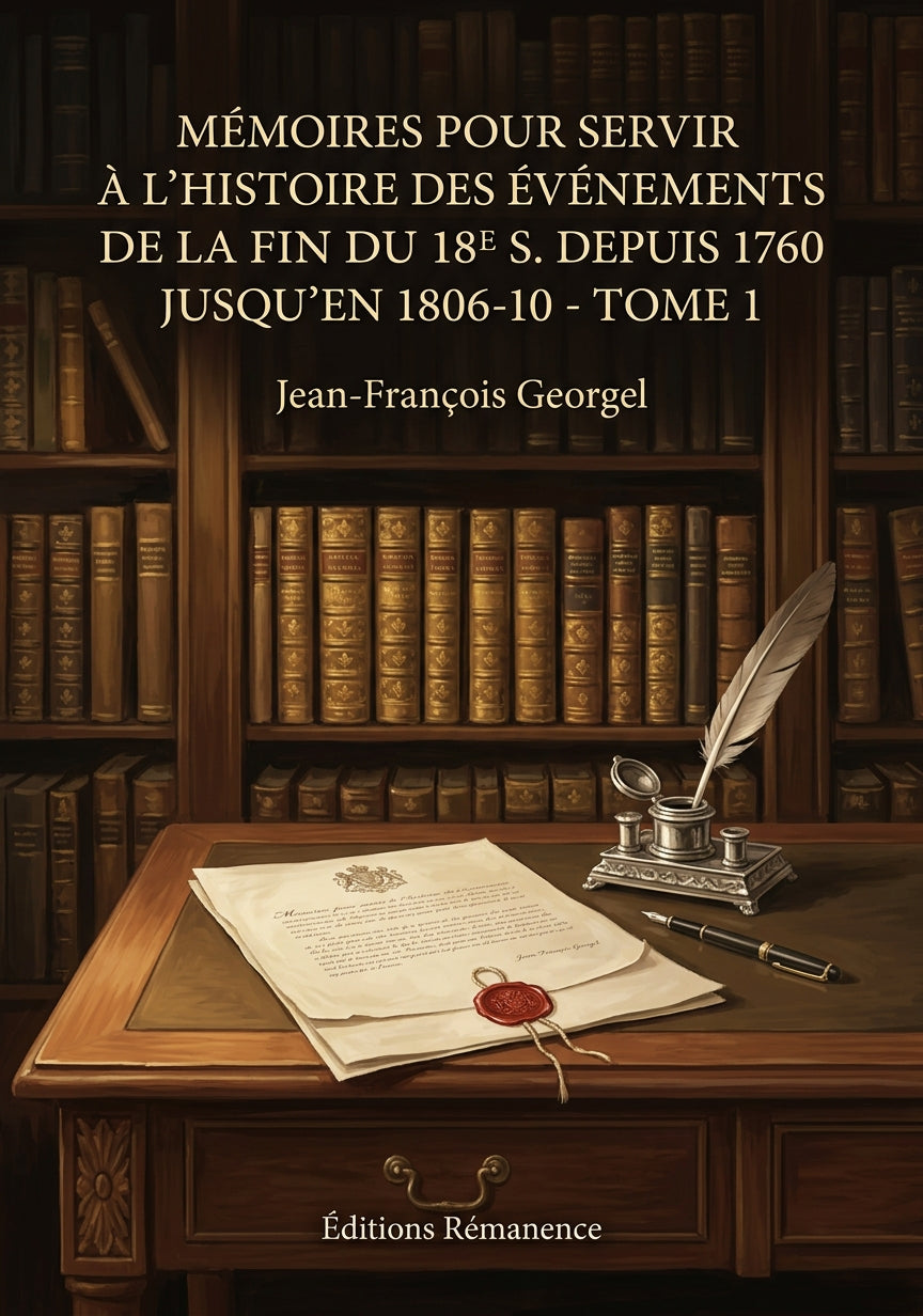 Livre Mémoires pour servir à l’histoire des événements de la fin du 18e s. depuis 1760 jusqu’en 1806-10 - Tome 1 par Jean-François Georgel - Couverture - Editions Remanence