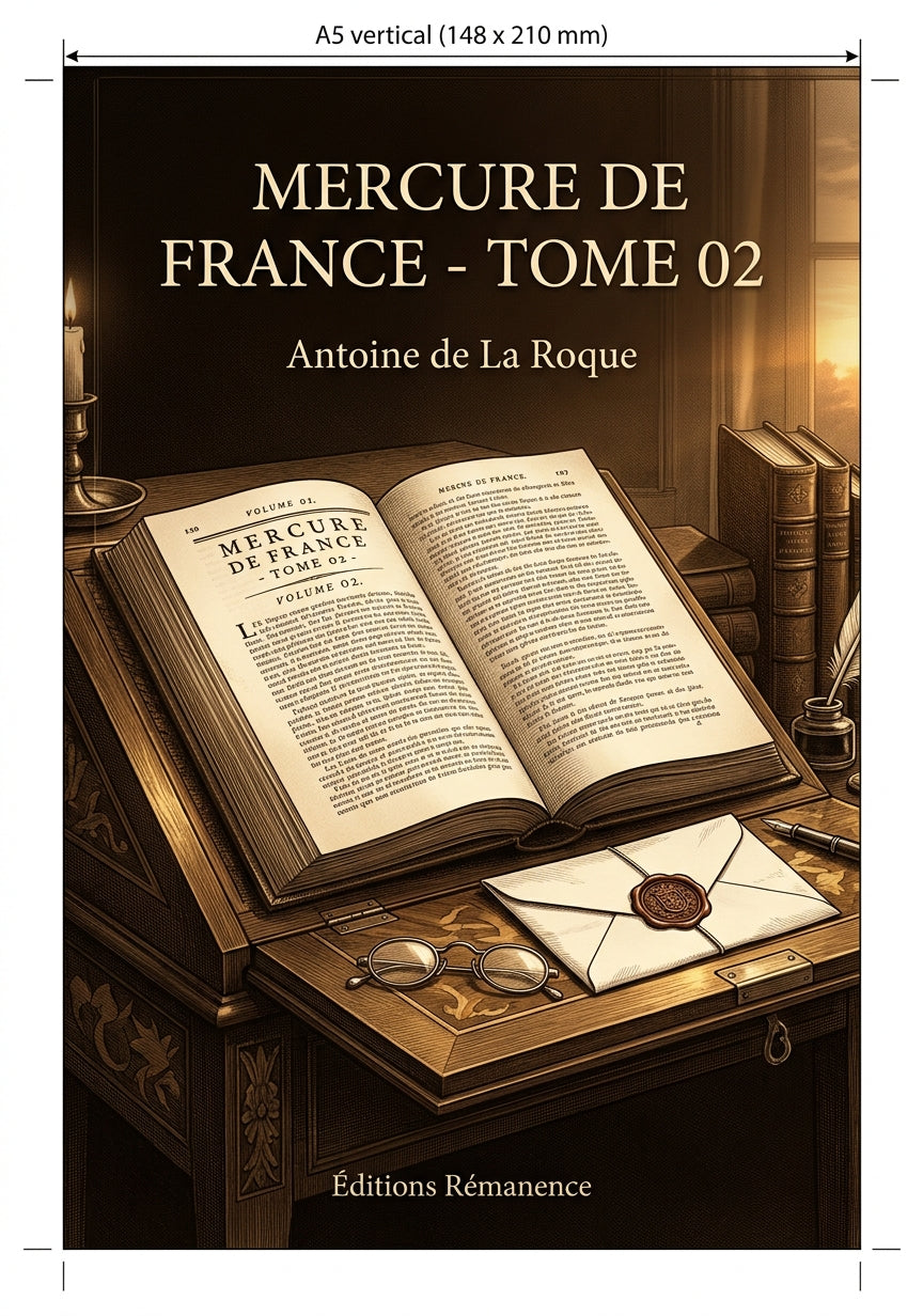 Livre Mercure de France - Tome 02 par Antoine de La Roque - Couverture - Editions Remanence