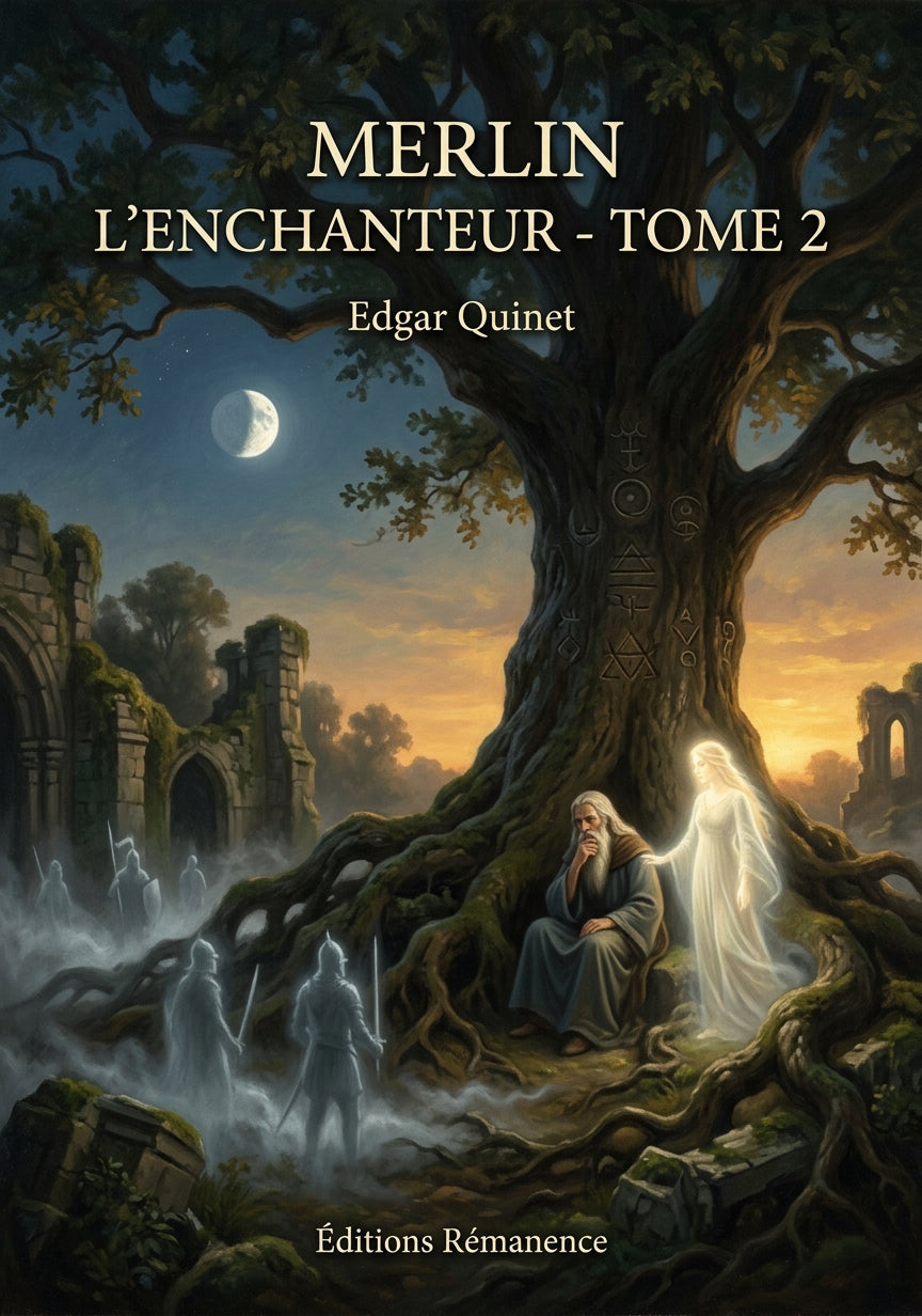 Livre Merlin l’enchanteur - Tome 2 par Edgar Quinet - Couverture - Editions Remanence