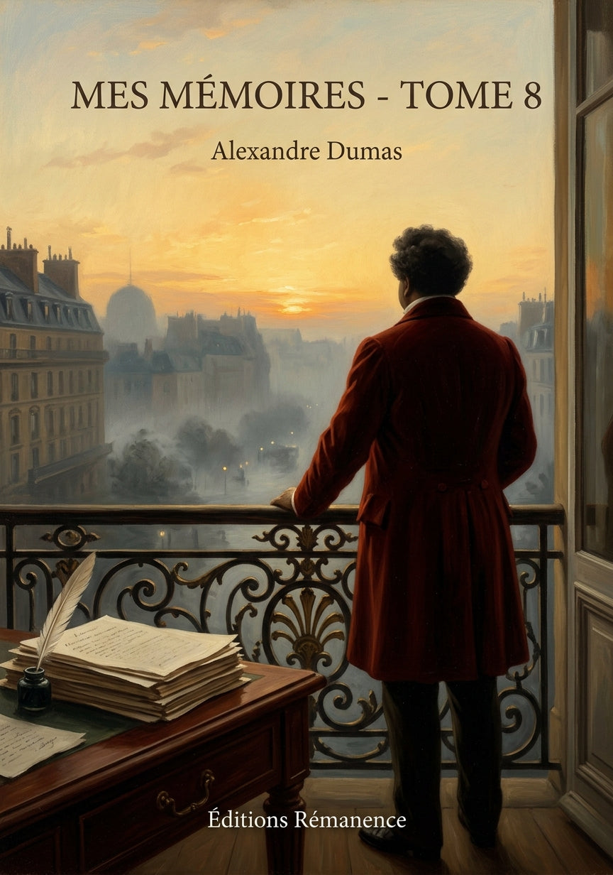 Livre Mes Mémoires - Tome 8 par Alexandre Dumas - Couverture - Editions Remanence
