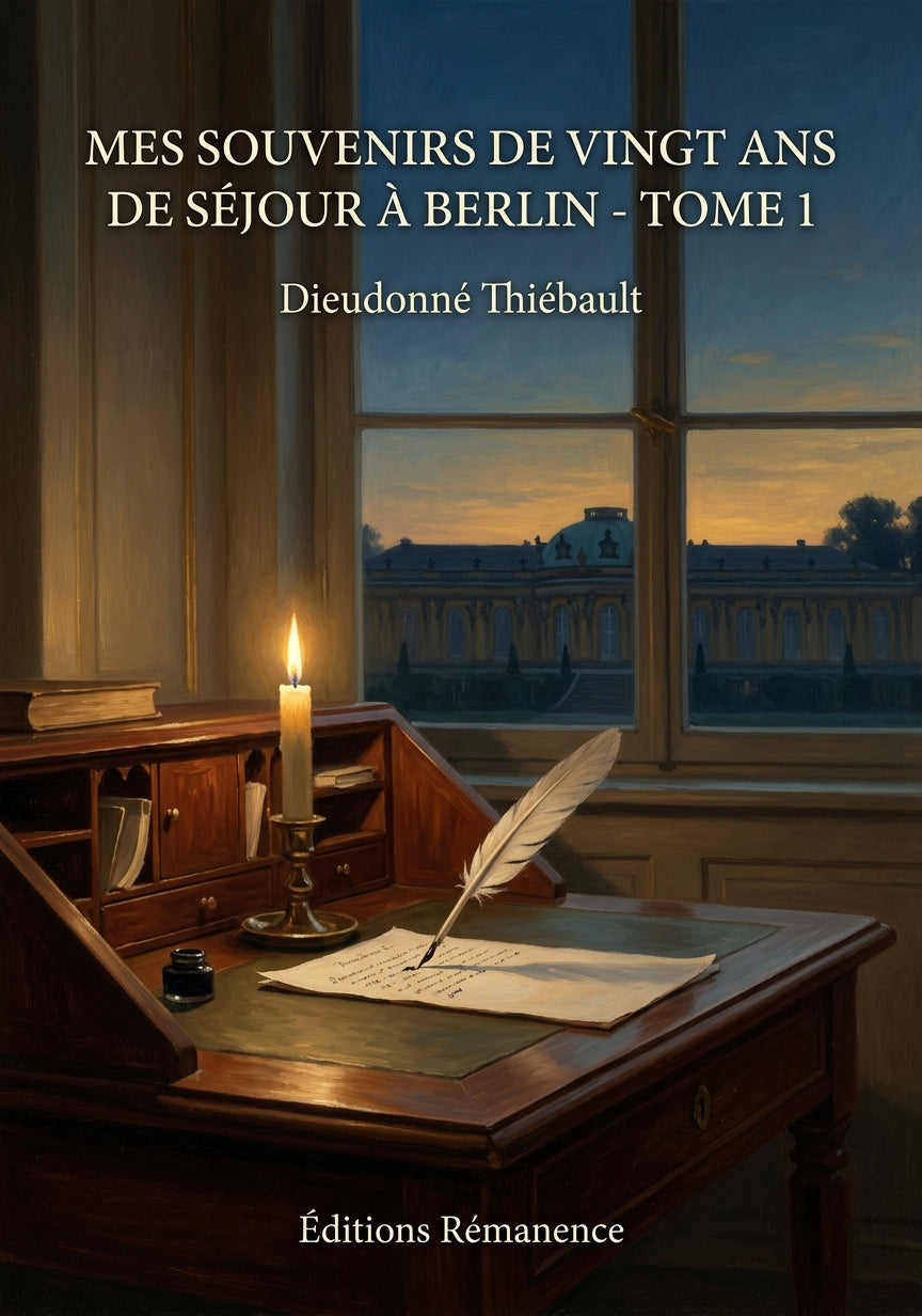 Livre Mes souvenirs de vingt ans de séjour à Berlin - Tome 1 par Dieudonné Thiébault - Couverture - Editions Remanence