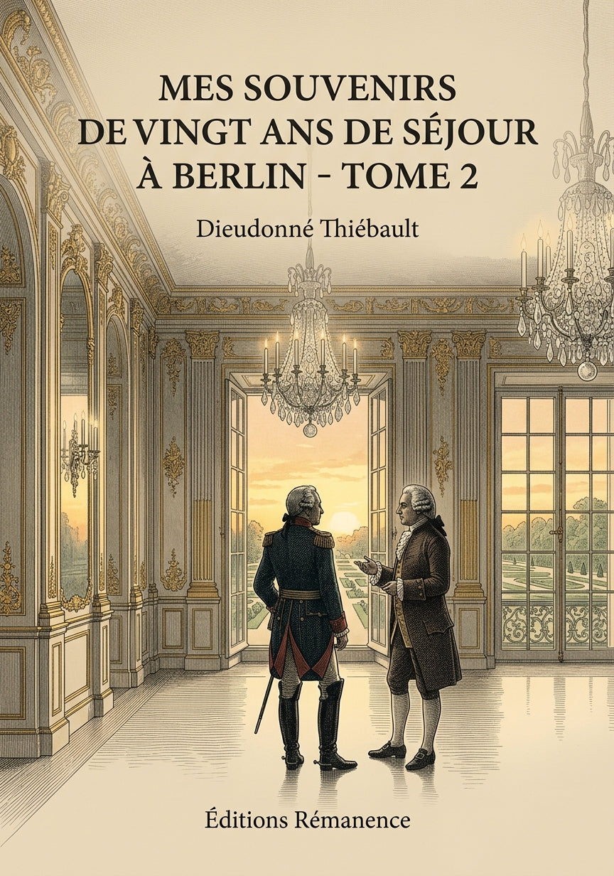 Livre Mes souvenirs de vingt ans de séjour à Berlin - Tome 2 par Dieudonné Thiébault - Couverture - Editions Remanence