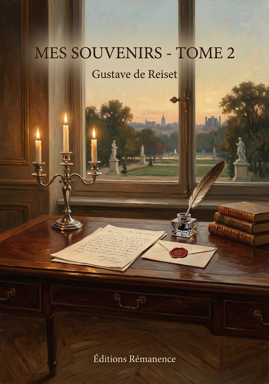 Livre Mes souvenirs - Tome 2 par Gustave de Reiset - Couverture - Editions Remanence